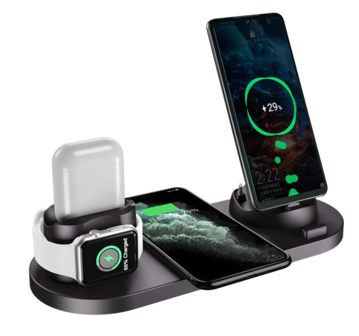 Wireless Charger For IPhone Fast Charger For Phone Fast Charging Pad For Phone Watch 6 In 1 Charging Dock Station - Nyaabs