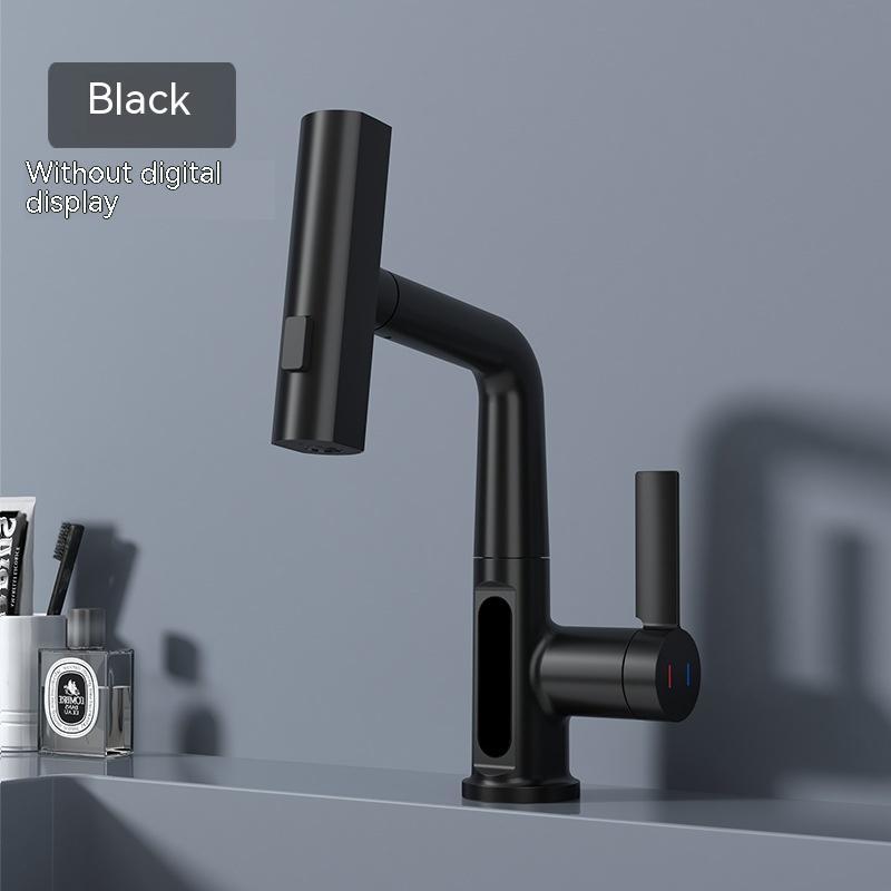 Intelligent Digital Display Faucet Pull-out Basin Faucet Temperature Digital Display Rotation nyaabs.com