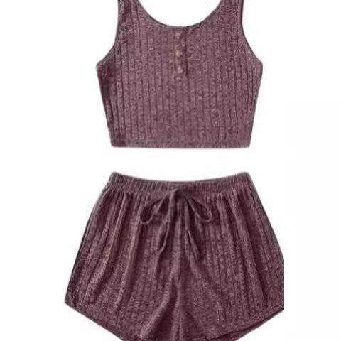 Women's Fashion Slim Fit Vest Shorts Set nyaabs.com