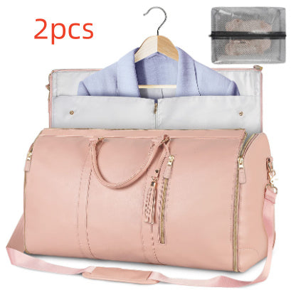 Large Capacity Travel Duffle Bag Women's Handbag Folding Suit Bag Waterproof Clothes Totes - Nyaabs