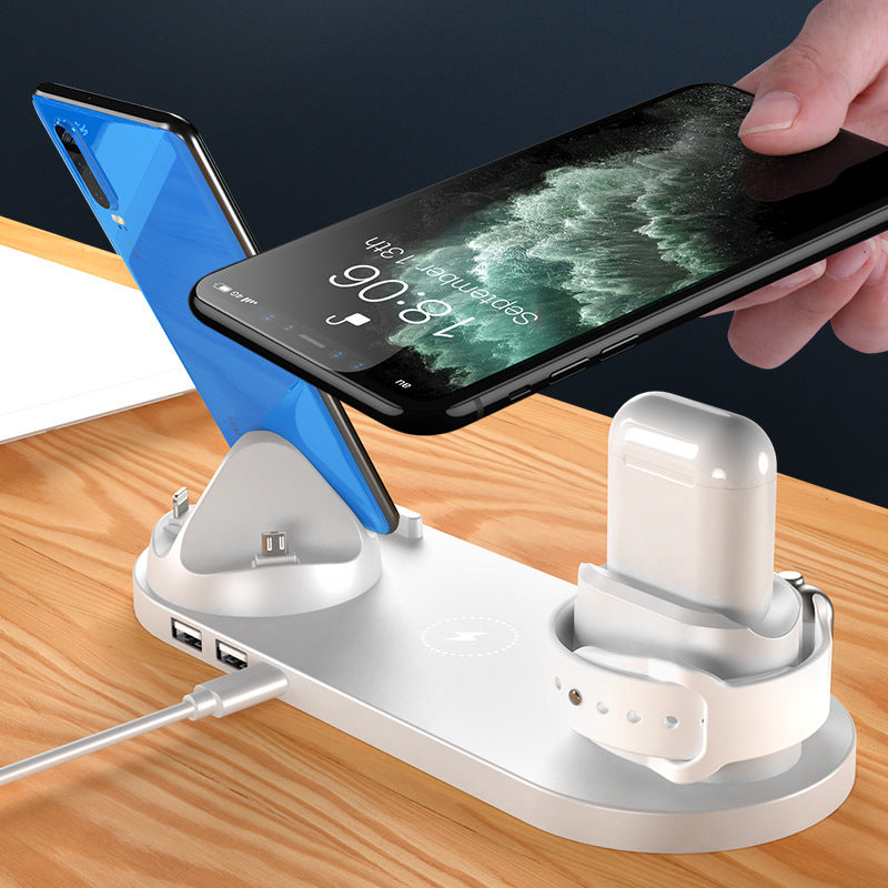 Wireless Charger For IPhone Fast Charger For Phone Fast Charging Pad For Phone Watch 6 In 1 Charging Dock Station - Nyaabs