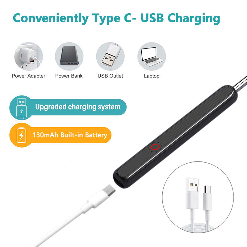 NE3 Ear Cleaner Otoscope Ear Wax Removal Tool With Camera LED Light Wireless Ear Endoscope Ear Cleaning Kit For I-phone nyaabs.com