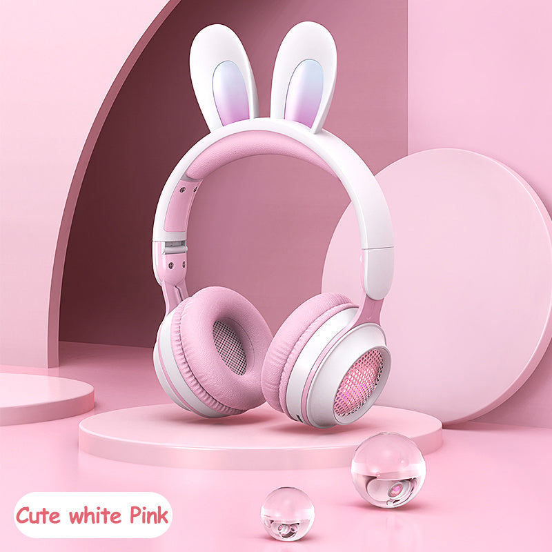 Rabbit Ear Headphones Wireless Luminous Extendable Wheat Headphones - Nyaabs