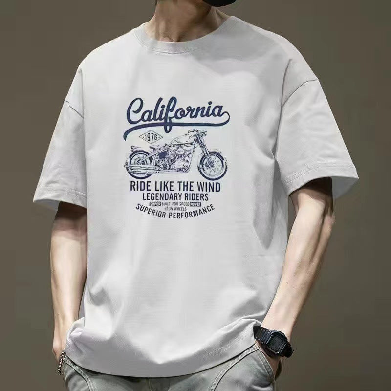 Men's American Retro Oversize Cotton T-shirt - Nyaabs