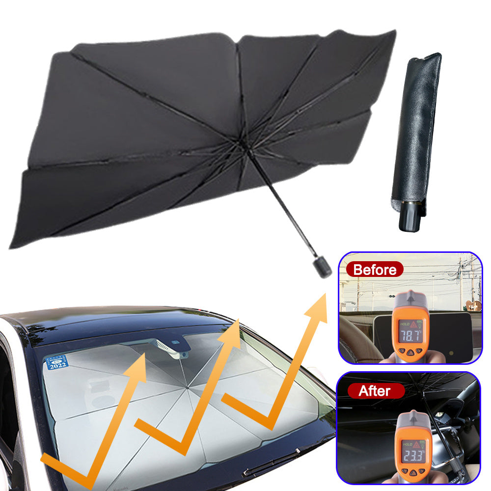 Foldable Car Windshield Sun Shade Umbrella UV Protection Heat Insulation Parasol Auto Front Window Cover Interior Protector Summer Gadgets - Nyaabs