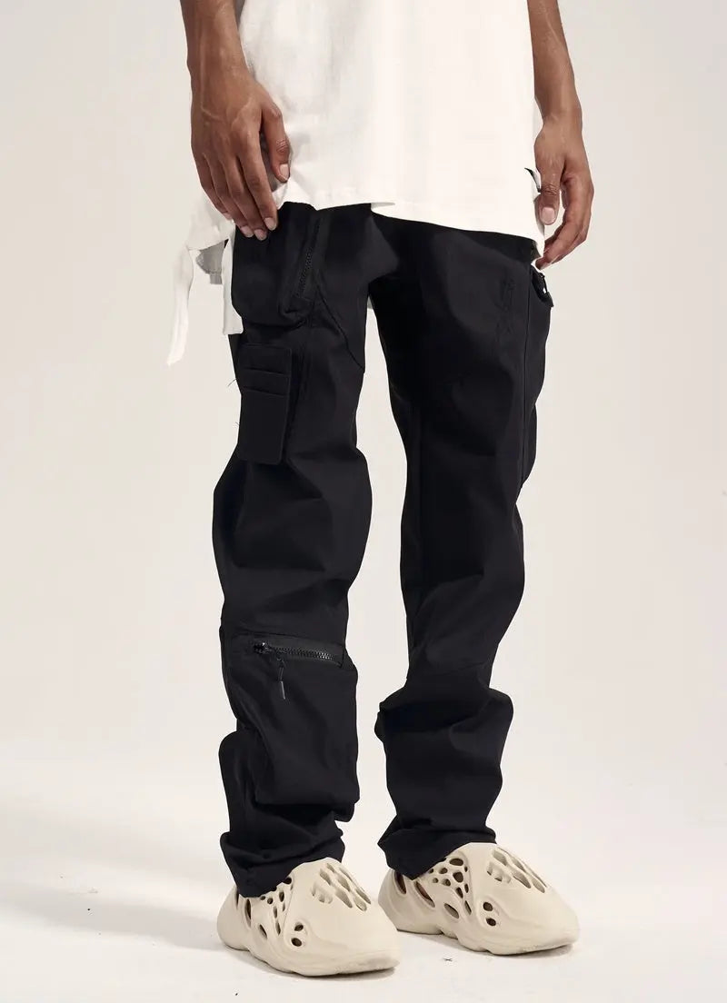 Multi-pocket Hook And Loop Chaopai Sports Casual Pants - Nyaabs