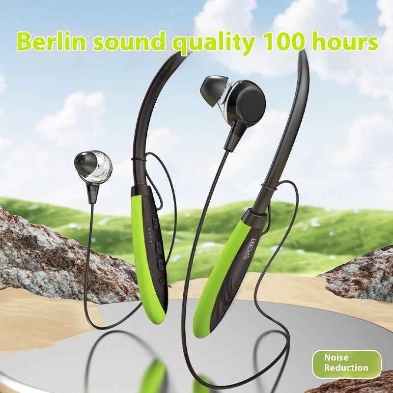 Neck Wireless Bluetooth Earphones 9D Stereo Surround Headphone Magnetic Sport Neckband Headset Neck-hanging Earbuds - Nyaabs