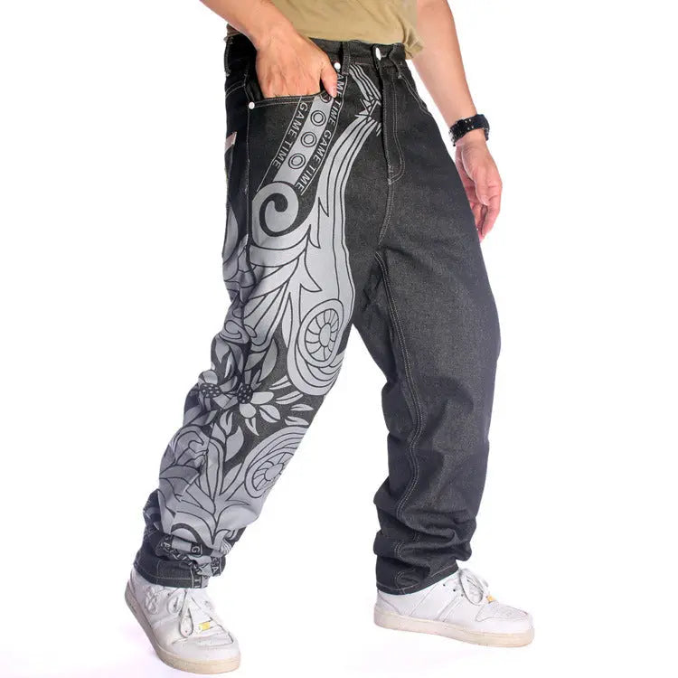 Creative Embroidery Hip Hop Jeans Male - Nyaabs