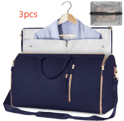 Large Capacity Travel Duffle Bag Women's Handbag Folding Suit Bag Waterproof Clothes Totes - Nyaabs