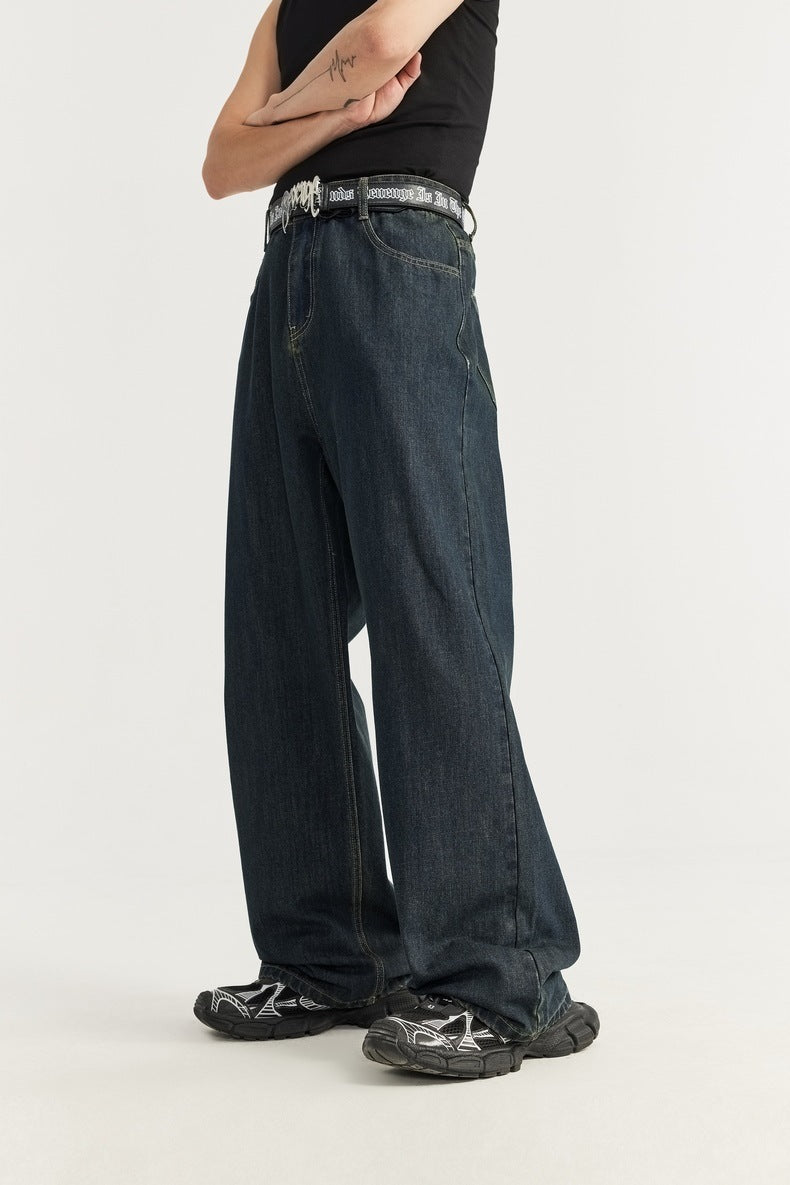 Summer Primary Color Loose Street Wide Leg Jeans - Nyaabs