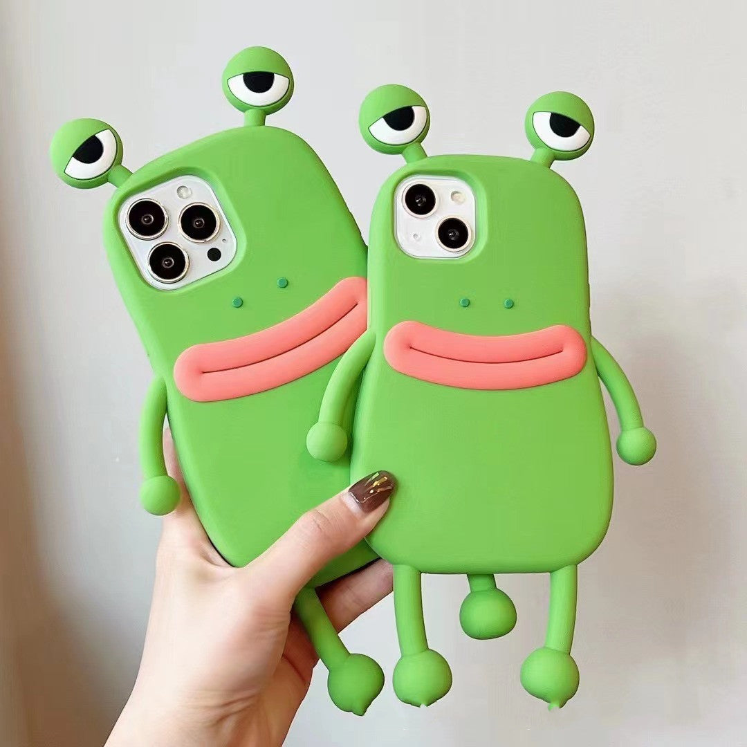 Funny Silicone 3D Frog Phone Case For IPhone 14 13 11 12 Pro Max XS XR X 7 8 Plus SE Cartoon Cute Shockproof Bumper Cover - Nyaabs