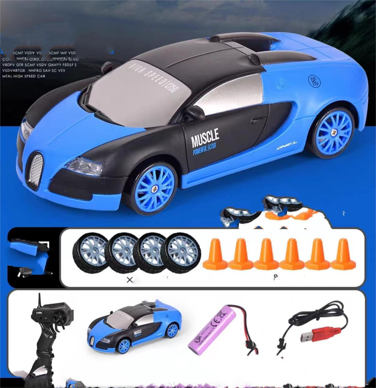 2.4G Drift Rc Car 4WD RC Drift Car Toy Remote Control GTR Model AE86 Vehicle Car RC Racing Car Toy For Children Christmas Gifts - Nyaabs