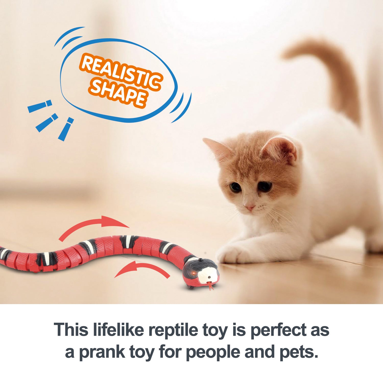 Smart Sensing Interactive Cat Toys Automatic Eletronic Snake Cat Teasering Play USB Rechargeable Kitten Toys For Cats Dogs Pet - Nyaabs