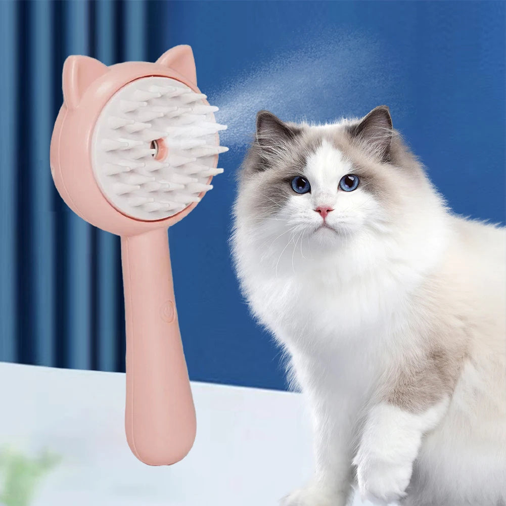 Hair Cleaning Brush With Mist Multifunctional Cat Grooming Brush Rechargeable Self Cleaning Slicker Brush For Pets Dogs & Catsb Pet Products - Nyaabs