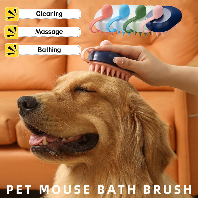 Soft Silicone Pets Hair Remover Comb Handheld Bath Shower Hair Shampoo Massage Brush For Dogs Cats Cleaning Tools Pet Products - Nyaabs