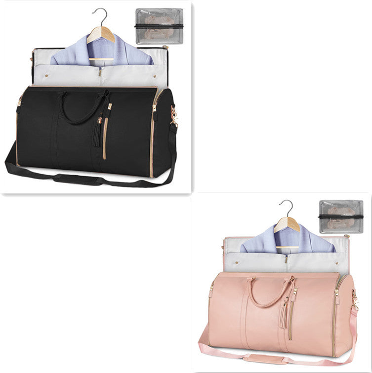 Large Capacity Travel Duffle Bag Women's Handbag Folding Suit Bag Waterproof Clothes Totes - Nyaabs