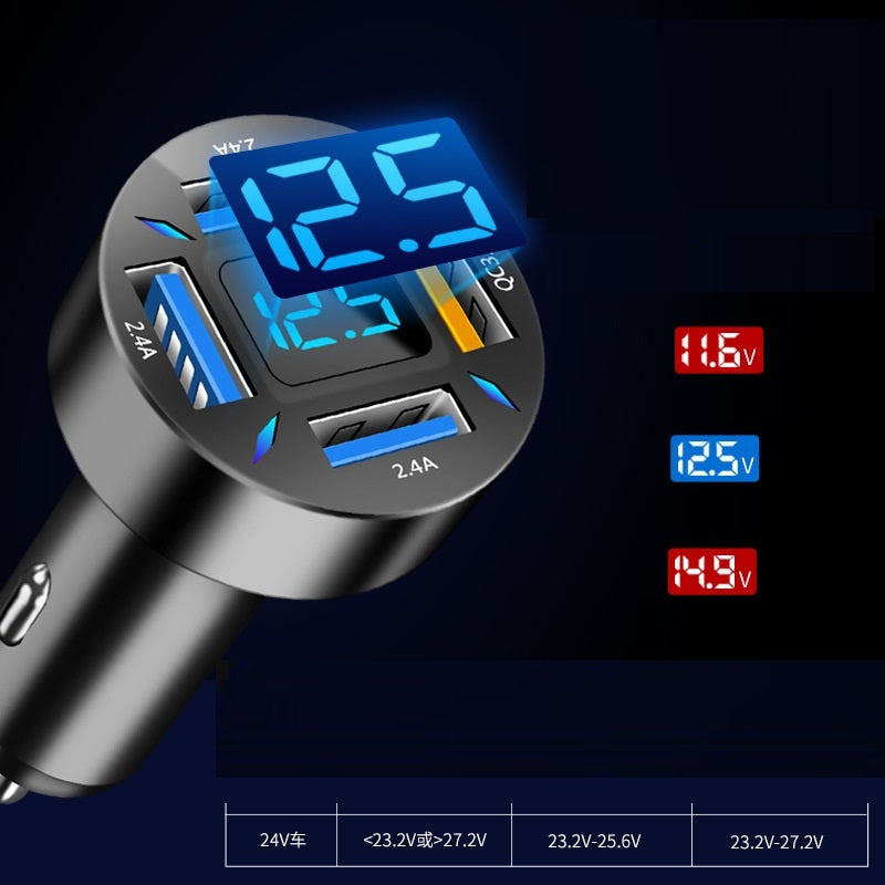 Four-port Car Charger 4USB Car Charger - Nyaabs