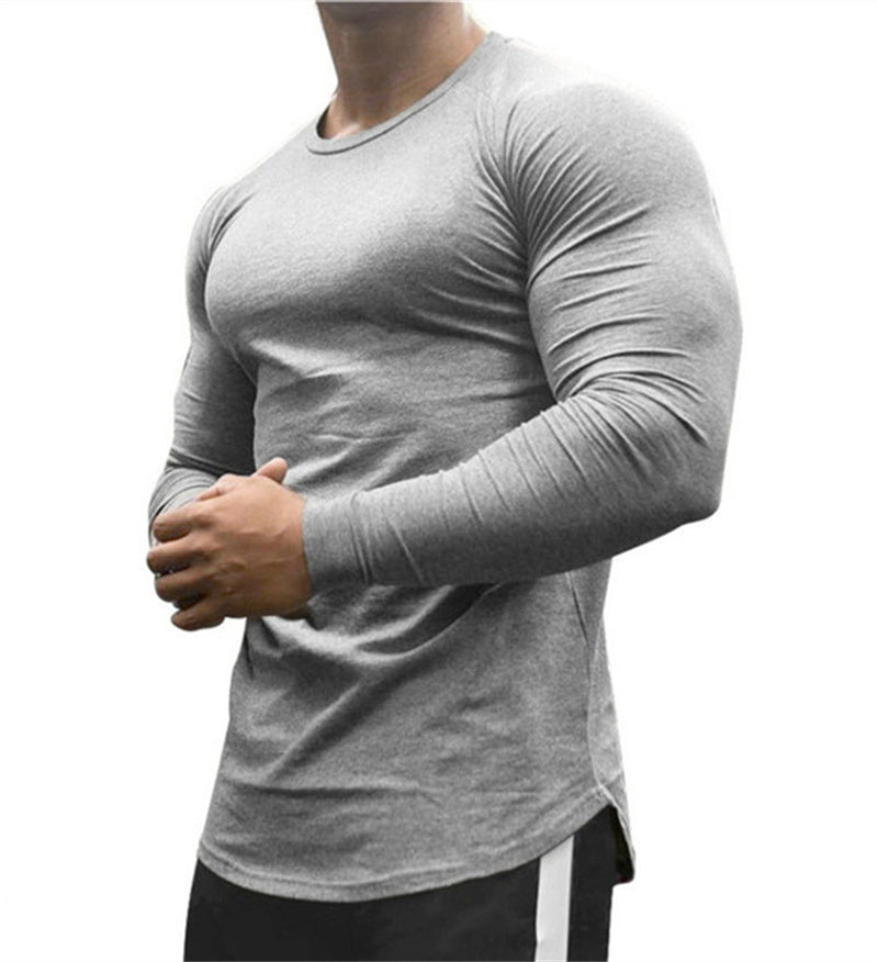 New Long Sleeve T Shirt Sport Men Gym Shirt Quick Dry Gym Fitness Training Running T Shirt Men Workout T-Shirt Bodybuilding Tops - Nyaabs