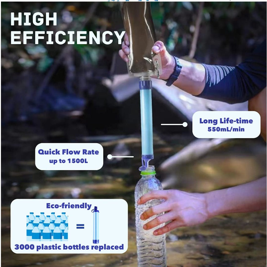 Water Filters Straw Hiking Camping Outdoor Travel Personal Emergency Survival Tools Summer Life Straw - Nyaabs