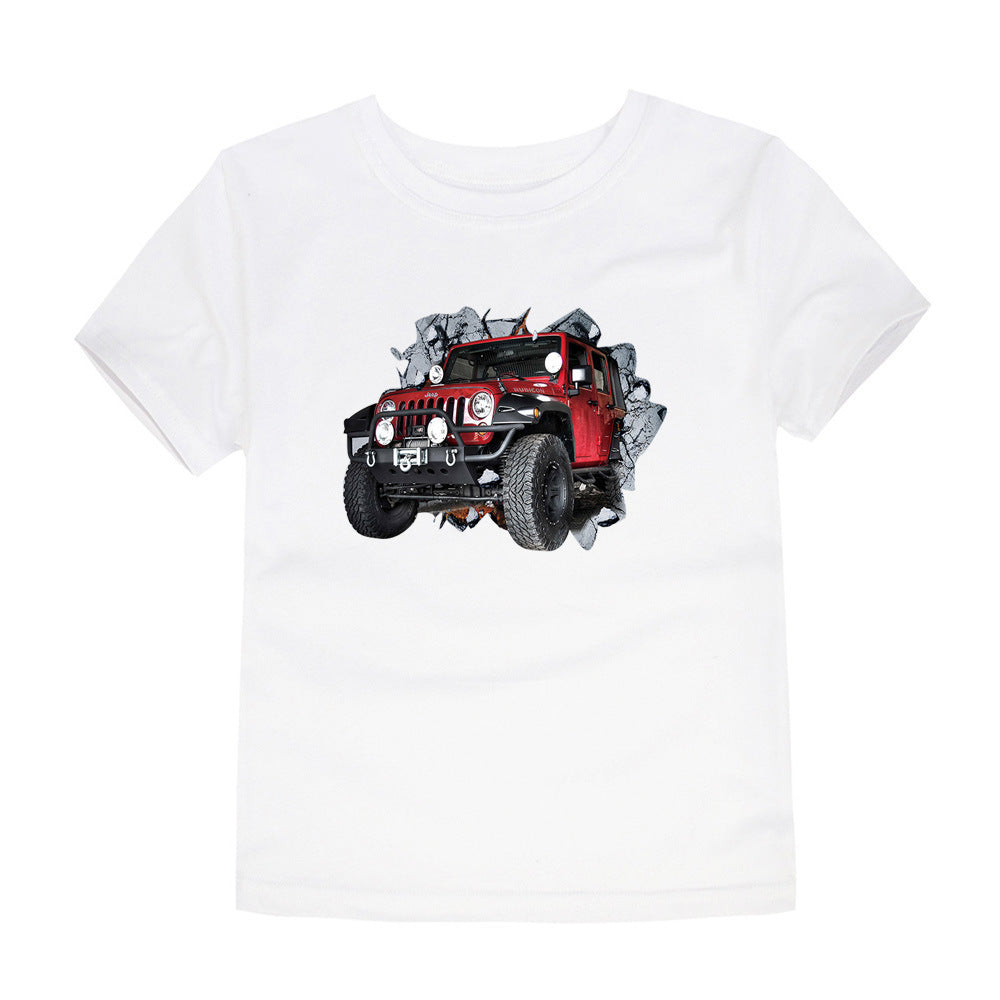 Children's Short-sleeved Cotton Heat Transfer T-shirt For Boys And Girls - Nyaabs