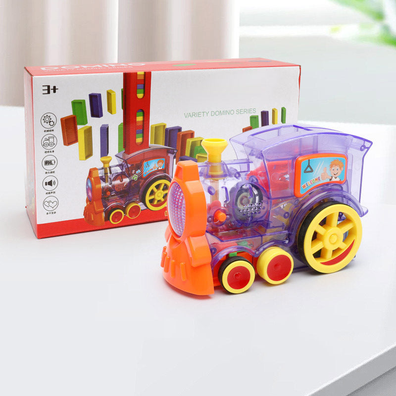 Domino Train Toys Baby Toys Car Puzzle Automatic Release Licensing Electric Building Blocks Train Toy - Nyaabs