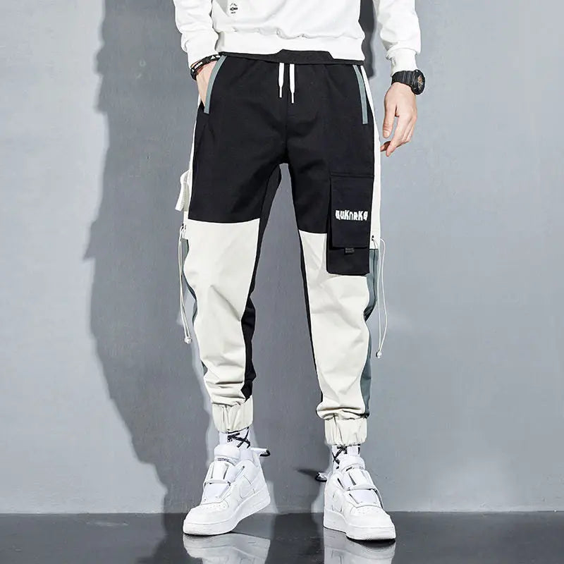 Men's Drawstring Mouth Large Size Drawstring Foot Trendy Casual Pants - Nyaabs