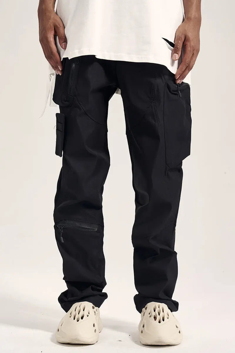 Multi-pocket Hook And Loop Chaopai Sports Casual Pants - Nyaabs