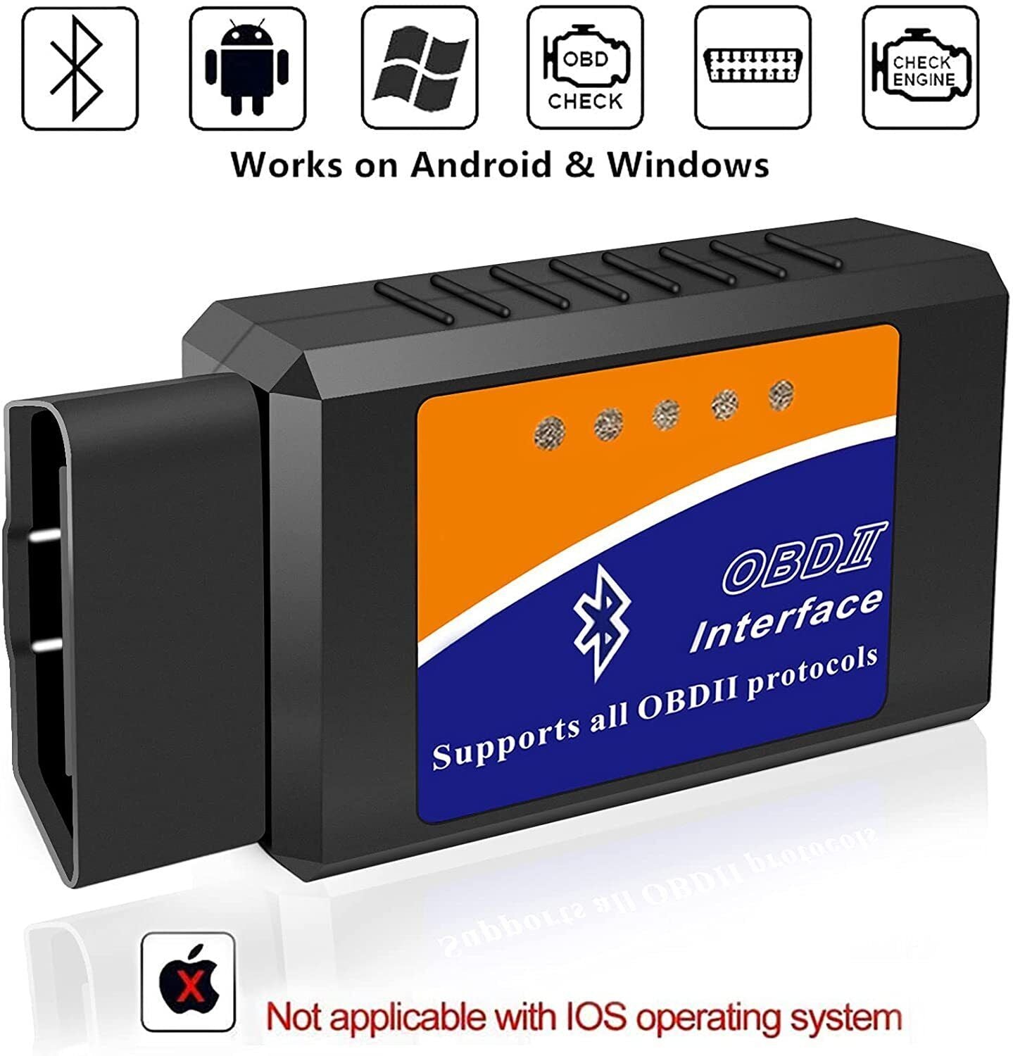 Bluetooth OBD2 OBDII Car Diagnostic Scanner Tool Check Engine Fault Code Reader - Nyaabs