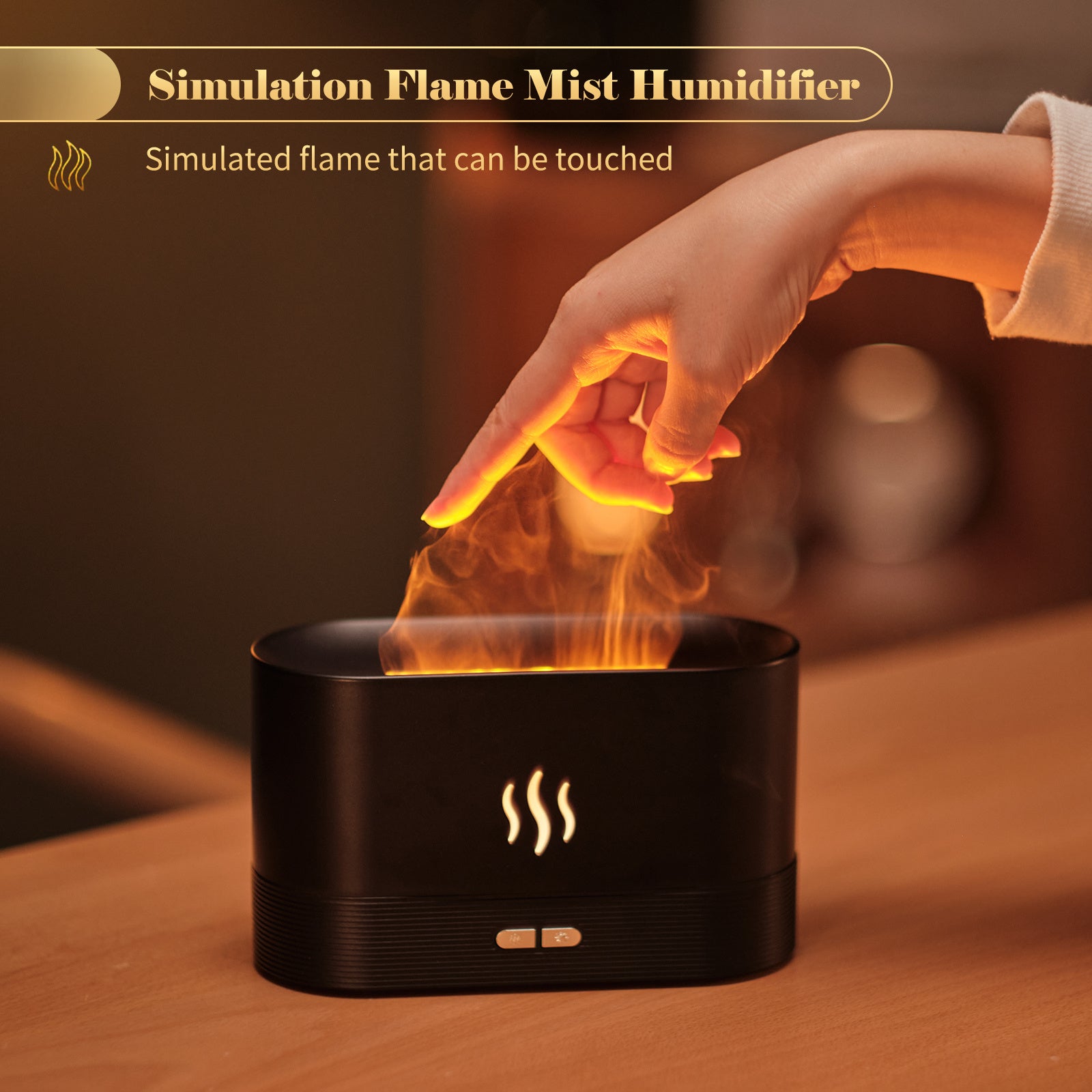 Aroma Diffuser With Flame Light Mist Humidifier Aromatherapy Diffuser With Waterless Auto-Off Protection For Spa Home Yoga Office nyaabs.com