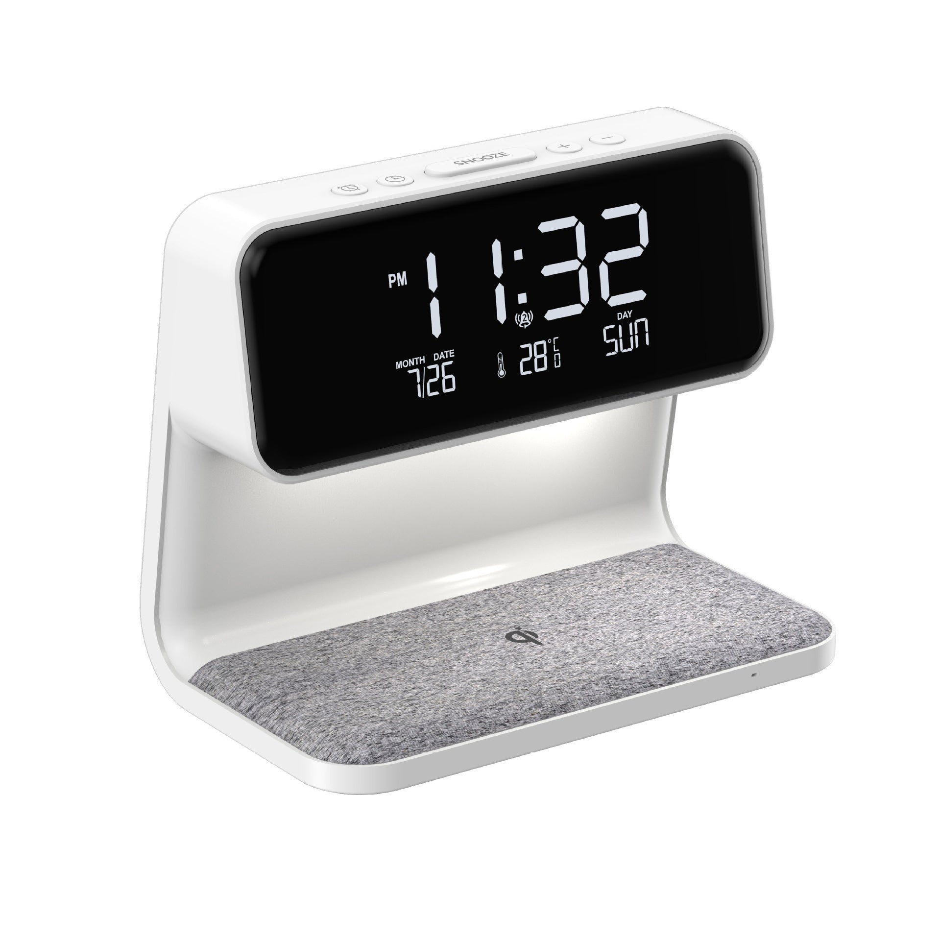 Creative 3 In 1 Bedside Lamp Wireless Charging LCD Screen Alarm Clock  Wireless Phone Charger nyaabs.com