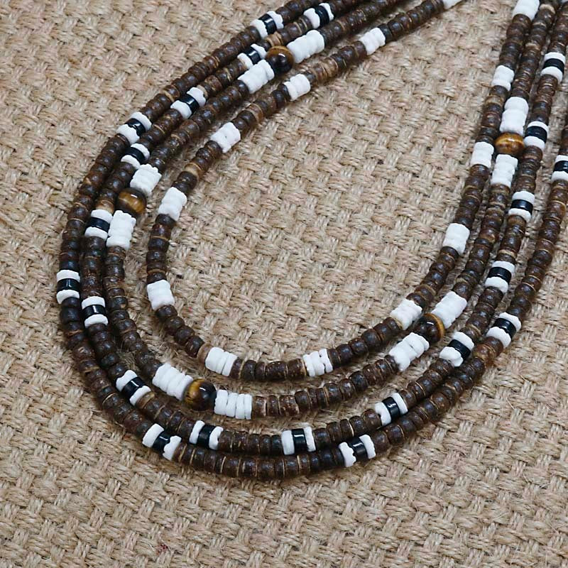 Men Tribe Ethnic Coconut Shell Necklace Men - Nyaabs