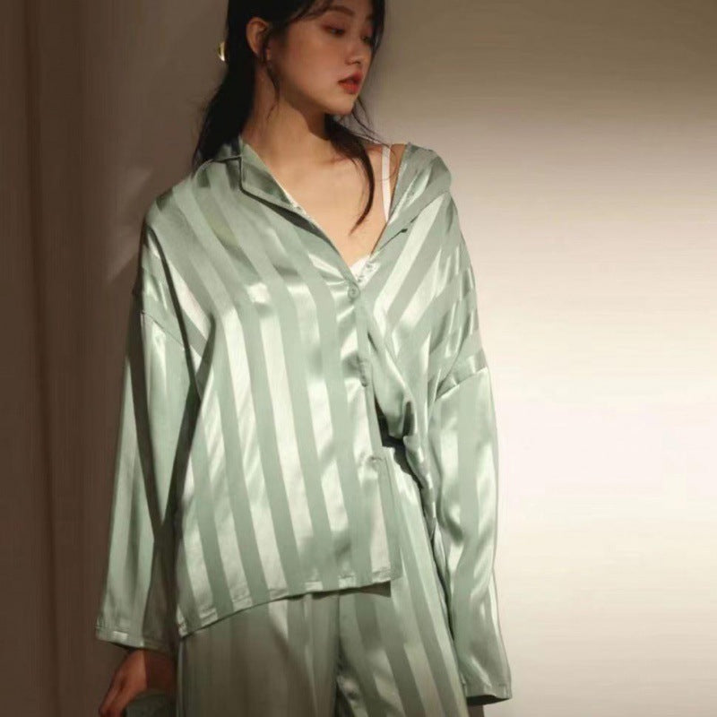 Long Sleeve Trousers Homewear Thin Pajamas Suit nyaabs.com