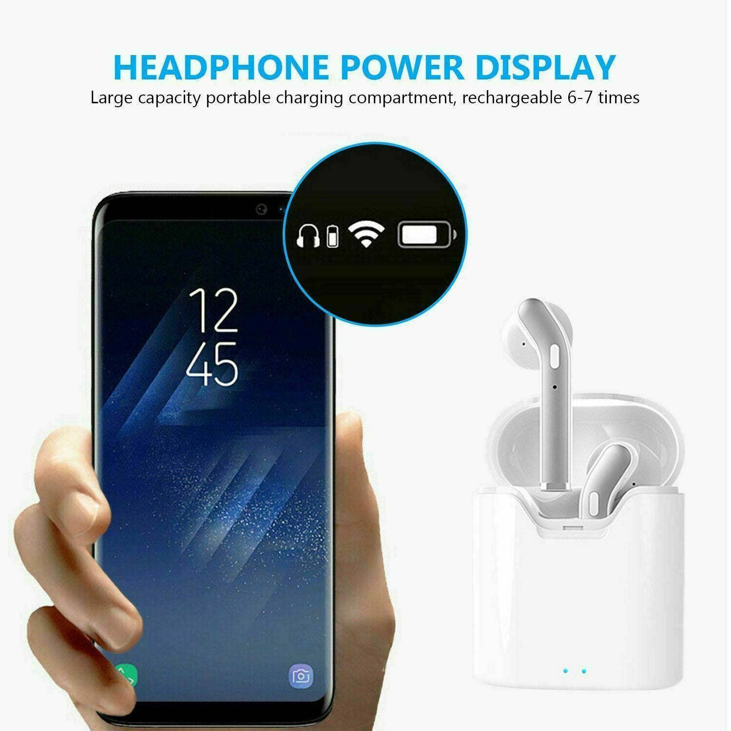 Bluetooth 5.0 Earbuds Headphones Wireless Noise Cancelling In-Ear Waterproof - Nyaabs