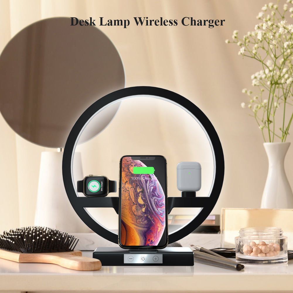 Wireless Charger Stand Table Lamp Touch Switch 10W Charger For Apple Watch Cell Phones Headphones nyaabs.com