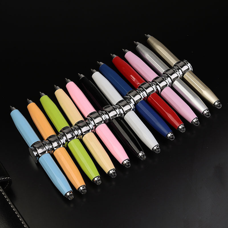 Creative Multi-Function LED Pen Spinning Decompression Gyro Metal Ballpoint Pen Fashion Office School Supplies Writing Pens - Nyaabs