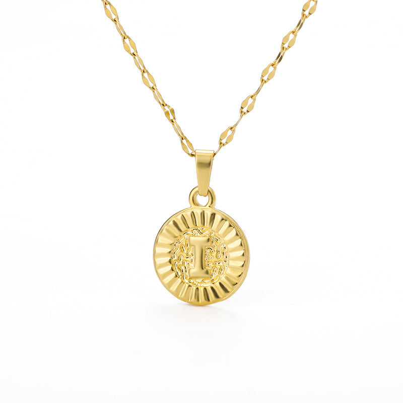 English Alphabet Disc Necklace Women And Men - Nyaabs