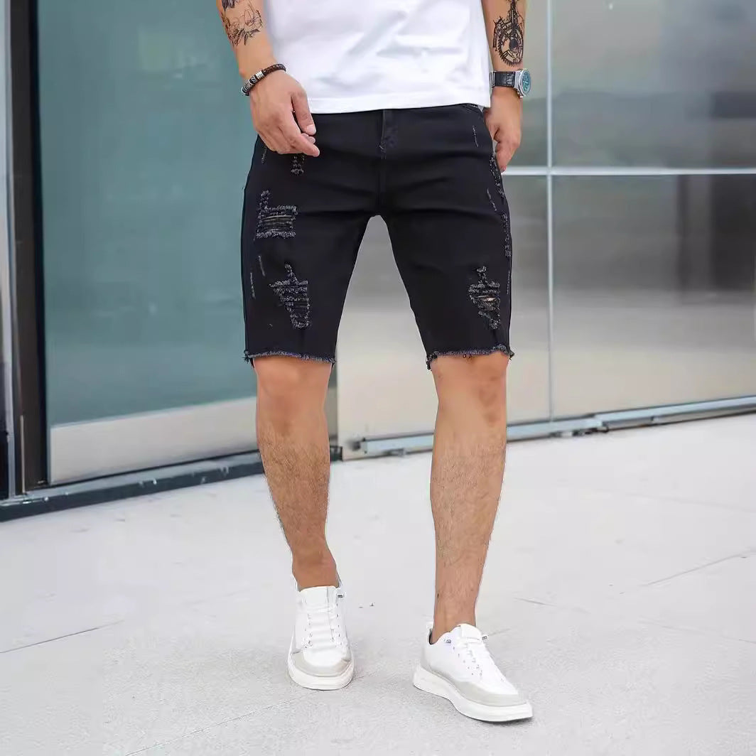 Leisure Ripped Slim Fit Denim Shorts - Nyaabs