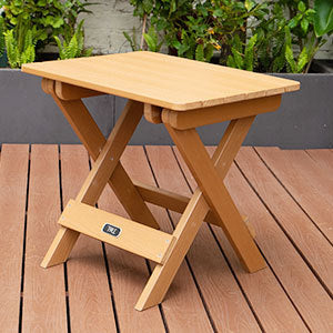 TALE Adirondack Portable Folding Side Table Square All-Weather And Fade-Resistant Plastic Wood Table Perfect For Outdoor Garden, Beach, Camping, Picnics,Ban Amazon - Nyaabs