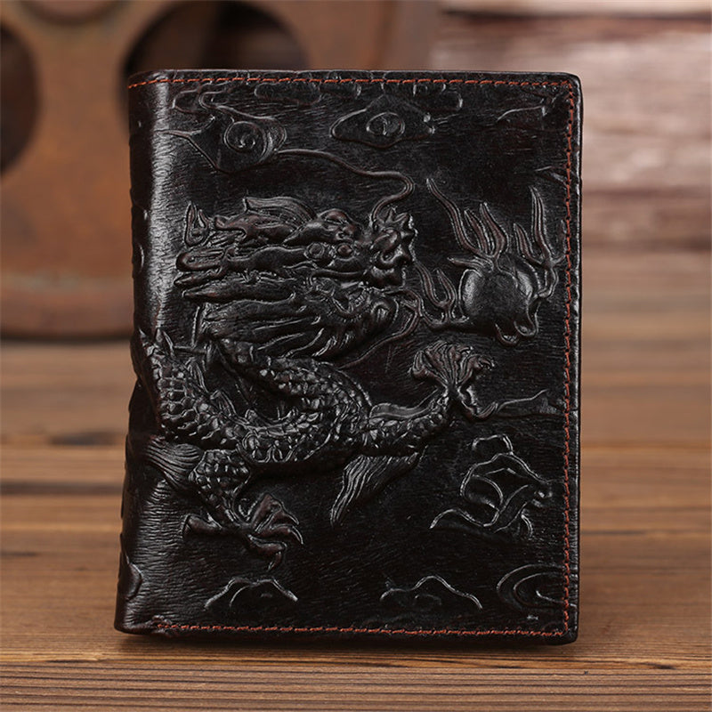 Retro Handmade Wallet Men's Wallet Short Chinese Limelight Layer Cowhide Women - Nyaabs