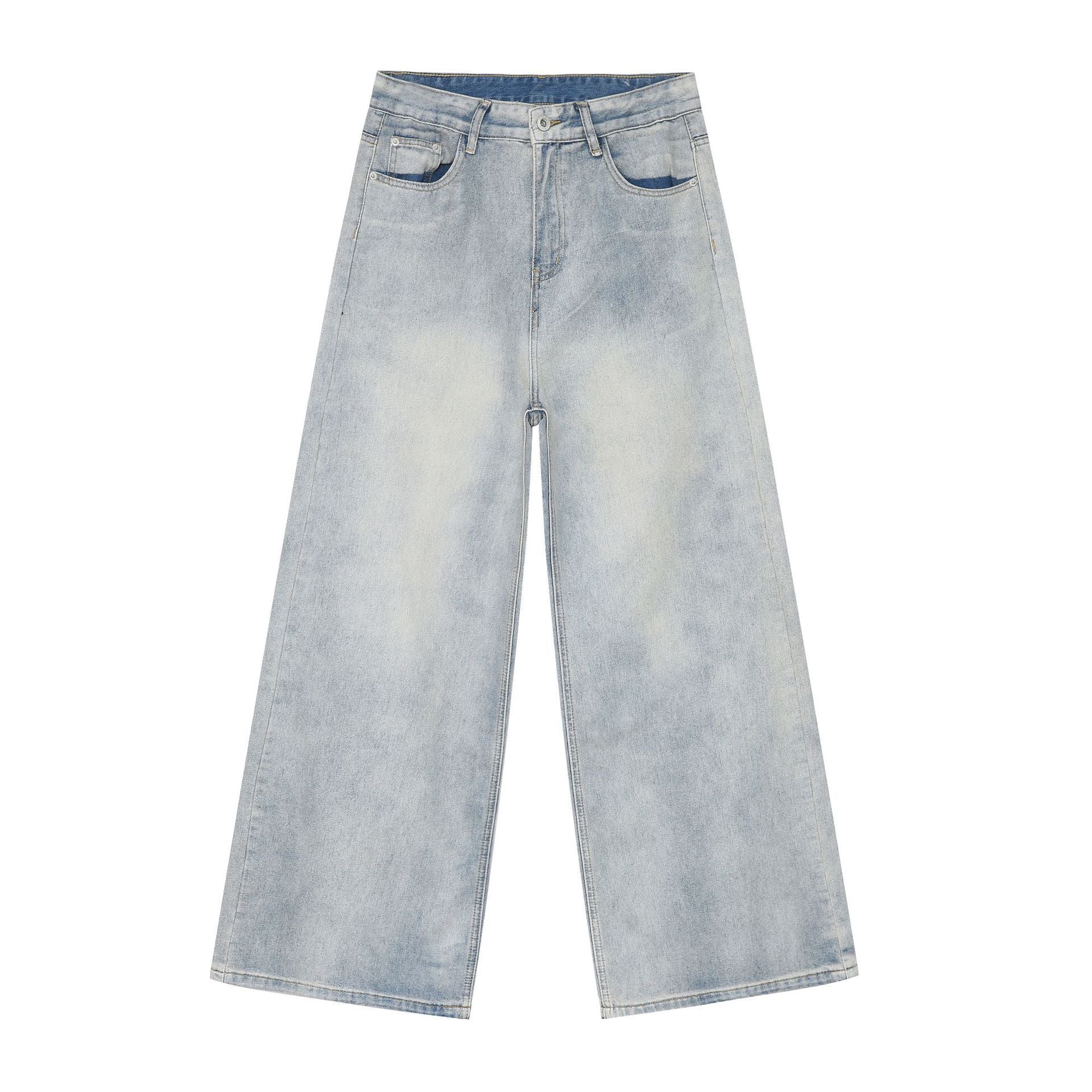 American Retro Washed Straight Jeans Men - Nyaabs