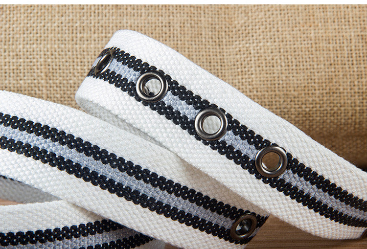 Pin Buckle Canvas Belt Casual - Nyaabs