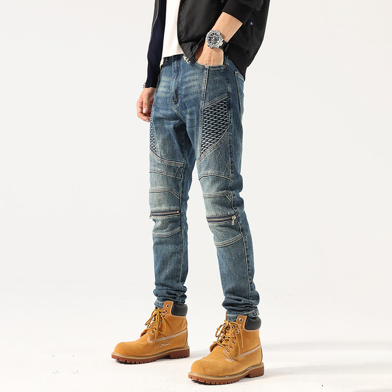 Stretch Tight Men's Fashion Street Slim Fit Jeans Casual - Nyaabs