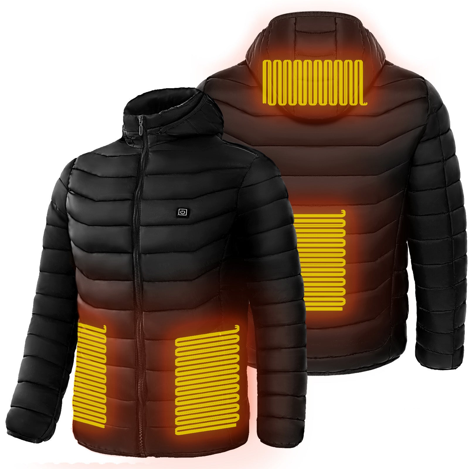 Men Heated Puffer Jacket Electric Heating Coat Insulated Hood Windbreaker 9Heat Zones - Nyaabs