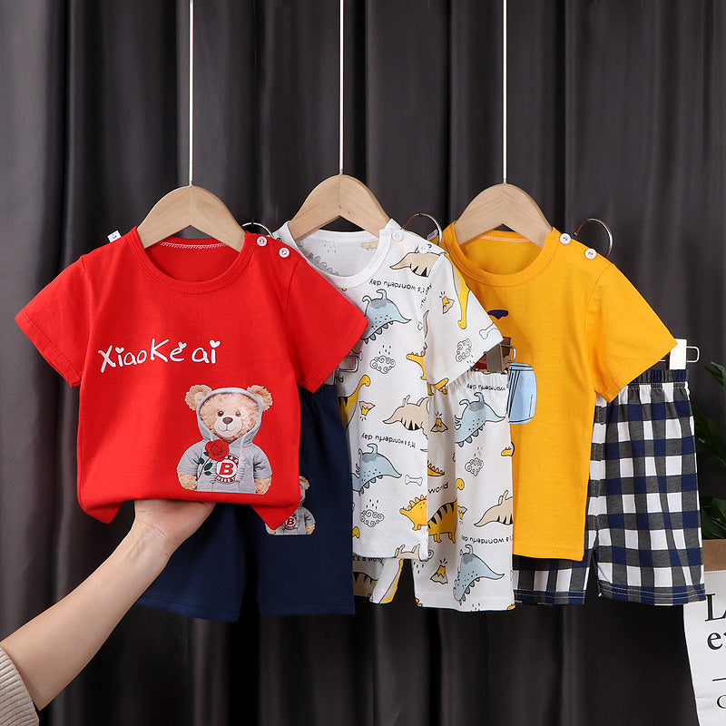 Two-piece Cotton T-shirt With Short Sleeves For Boys And Girls - Nyaabs