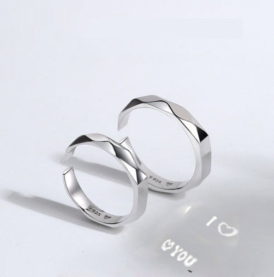 S925 Sterling Silver Rings By Light Reflect Show Surprise Love Pattern Surface Hidden New Jewelry Romantic Party Gift Wedding Engagement - Nyaabs