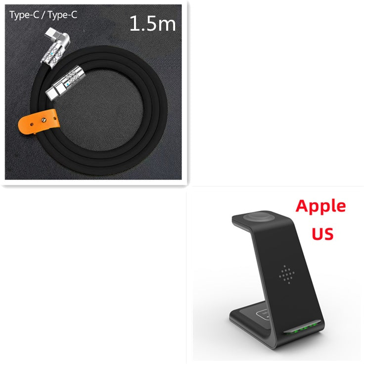 3 In 1 Fast Charging Station Wireless Charger Stand Wireless Quick Charge Dock For Phone Holder - Nyaabs