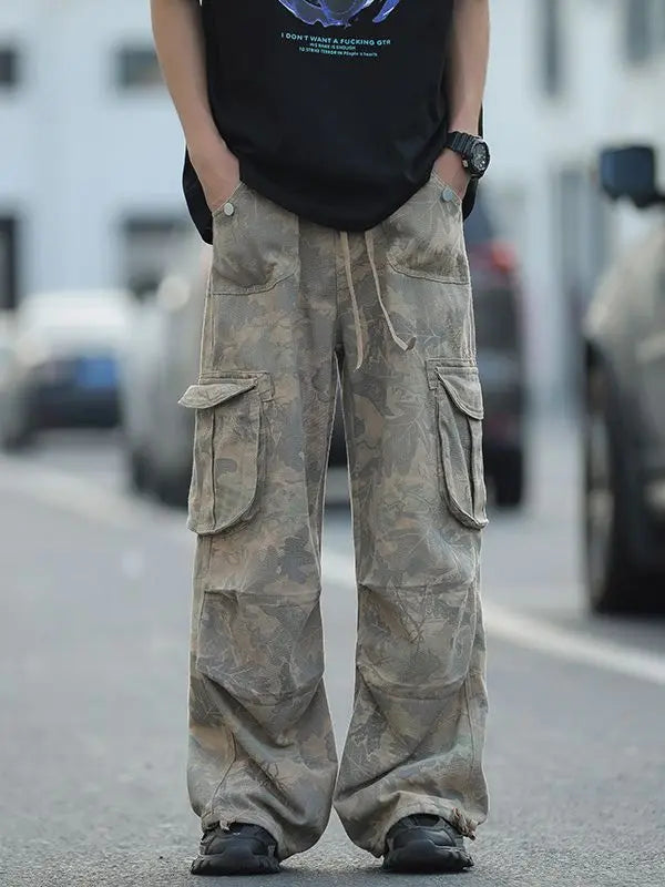 Camouflage Workwear Pants Men's Wide Leg - Nyaabs