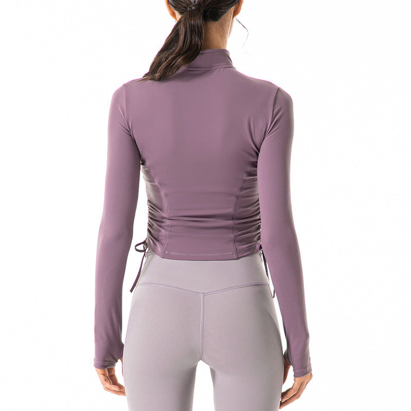 Stand-up Collar Running Zipper Yoga Wear Sports Jacket Women - Nyaabs