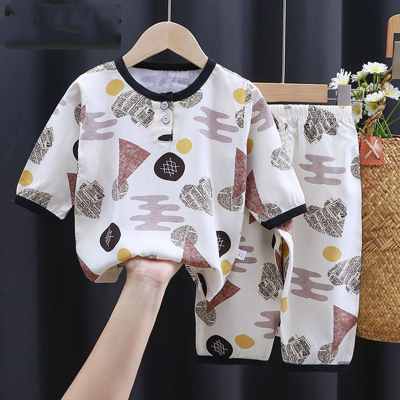 Summer Clothes Cotton Silk Air-conditioning Clothes Baby Clothes - Nyaabs