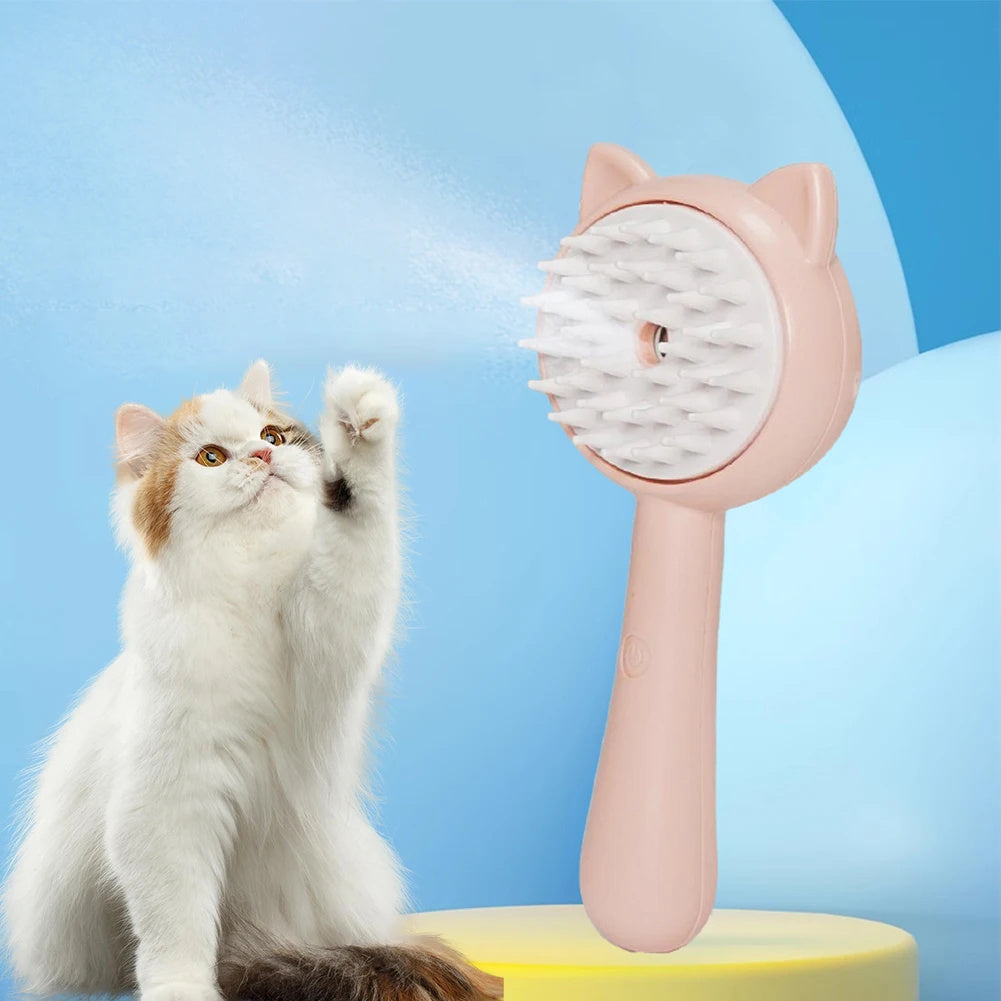 Hair Cleaning Brush With Mist Multifunctional Cat Grooming Brush Rechargeable Self Cleaning Slicker Brush For Pets Dogs & Catsb Pet Products - Nyaabs